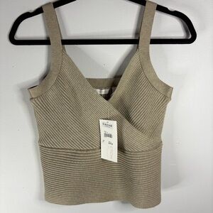 Cache Beige Ribbed Women's Top